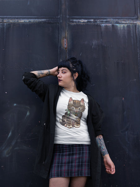 Mischievious Kitten Adult Organic Shirt