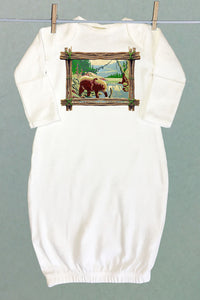 Rustic Bear Baby Sacque Gown