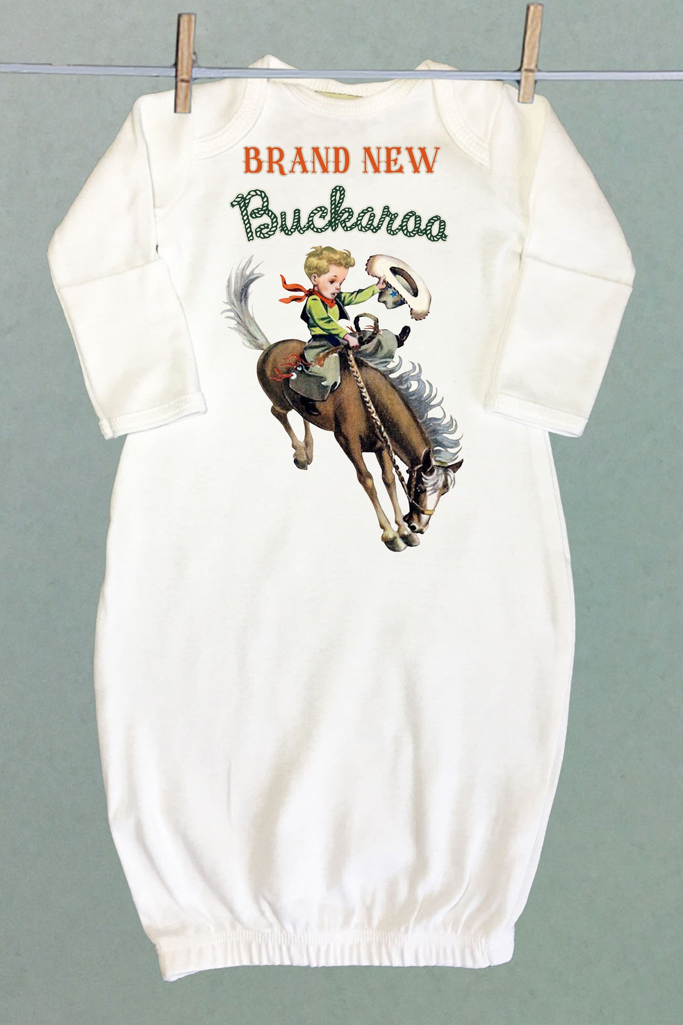 Custom Brand New Buckaroo Baby Sacque Gown