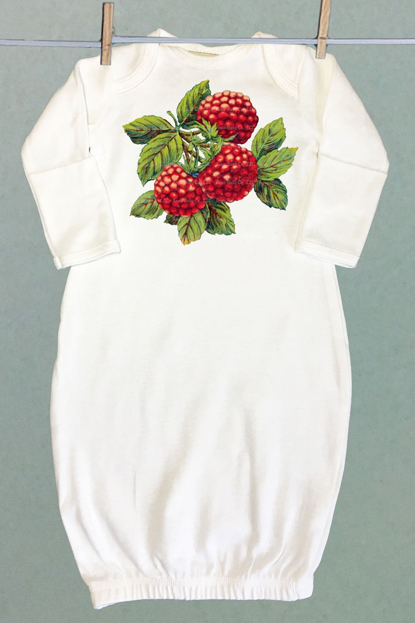 Fresh Raspberries Baby Sacque Gown