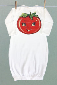 Smiling Tomato Sacque Gown