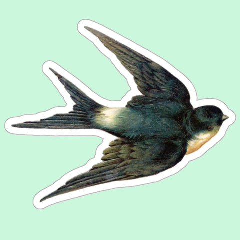 Blue Swallow Die-Cut Sticker