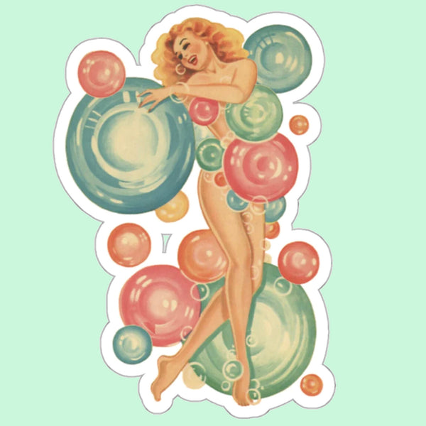 Blond Pinup Die-Cut Sticker