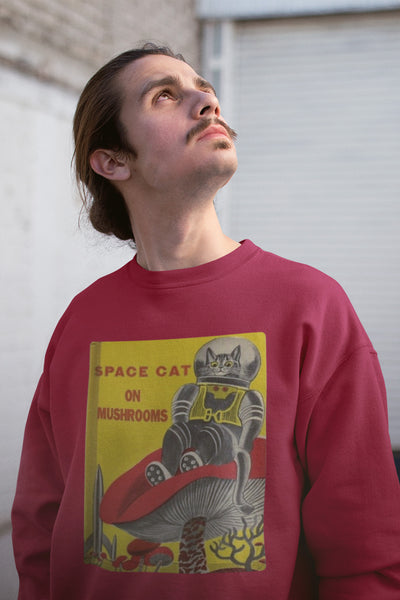 Space Cat on Mushrooms Unisex Sweatshirt