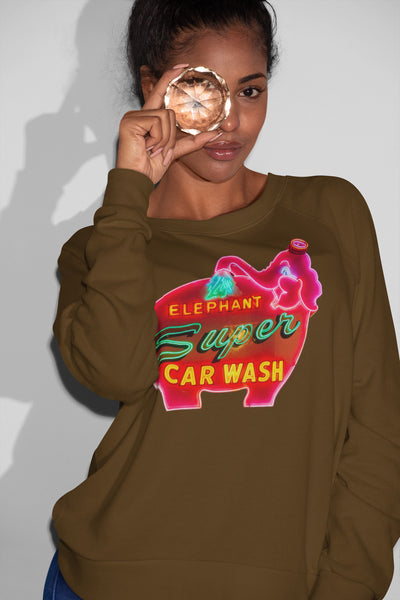 Pink Elephant Car Wash Unisex Sweatshirt