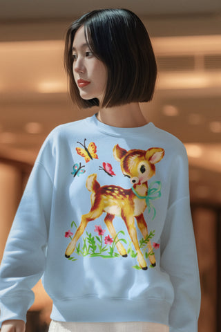 Deer with Butterfly Friends Unisex Sweatshirt