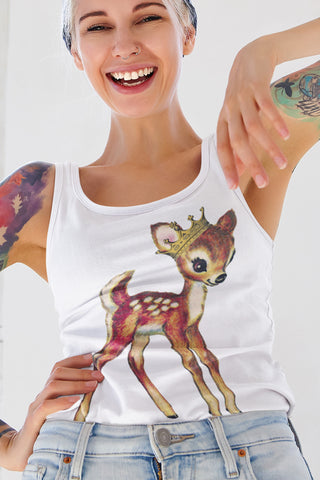 Acme Deer with Crown Racerback Tank