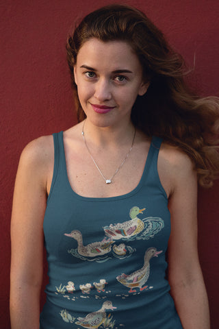 Mallard Pond Ducks Women's Racerback Tank