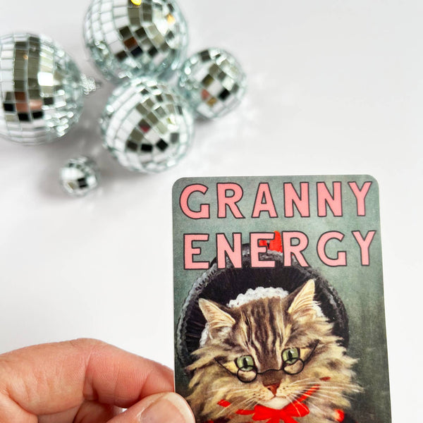 Granny Energy Funny Cat Sticker