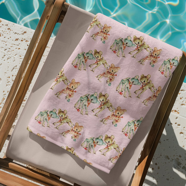 Frolicking Deer Beach Towel