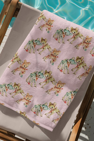 Frolicking Deer Beach Towel