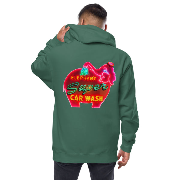 Super Pink Elephant Car wash Unisex Zip Up Hoodie