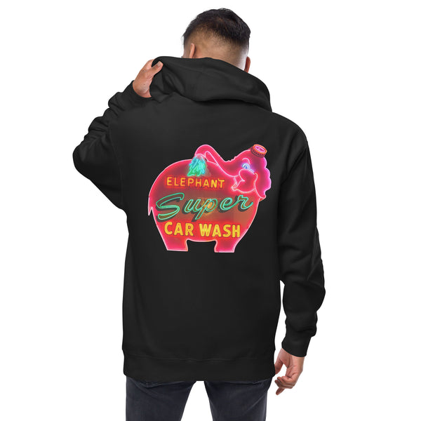 Super Pink Elephant Car wash Unisex Zip Up Hoodie