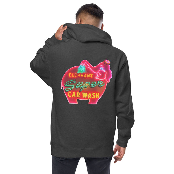 Super Pink Elephant Car wash Unisex Zip Up Hoodie