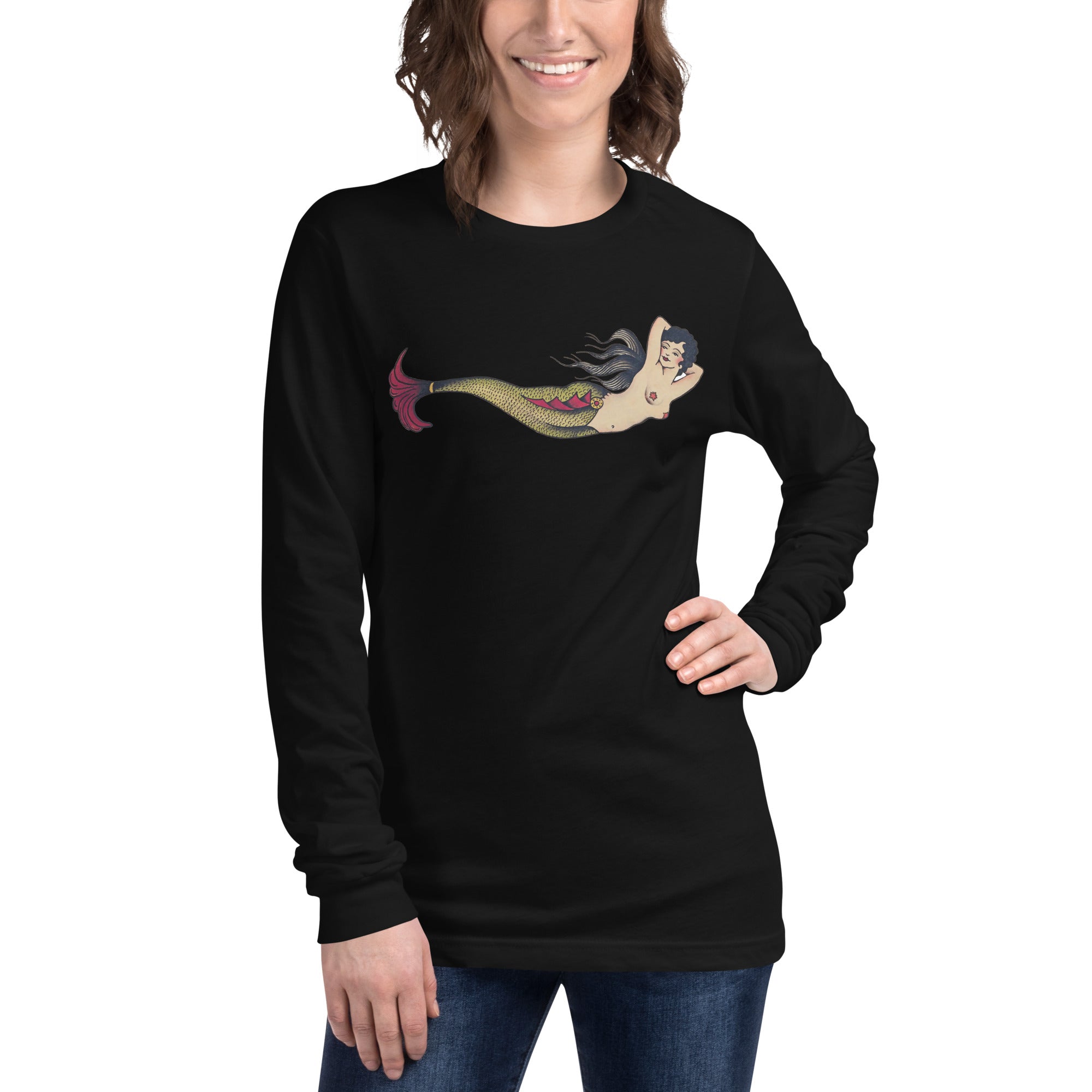 Tattoo Mermaid Unisex Long Sleeve Tee