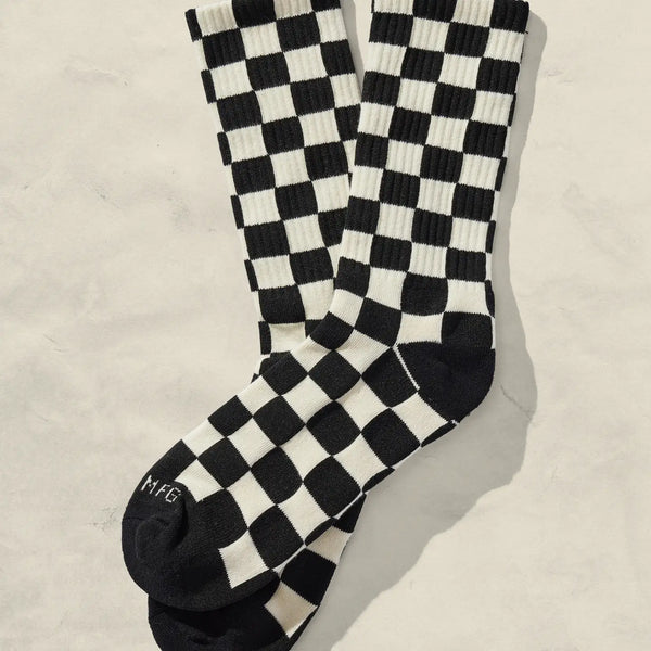 Checkerboard Socks - Black & Cream