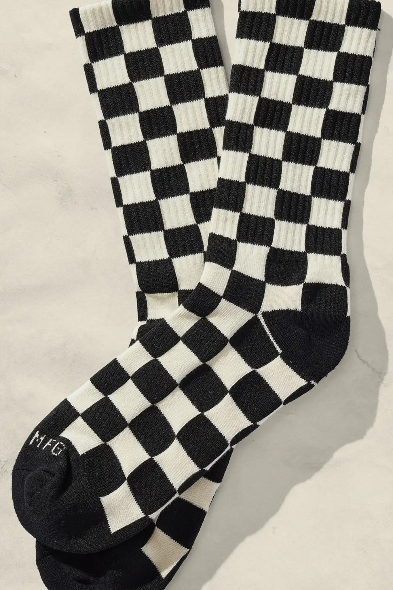 Checkerboard Socks - Black & Cream