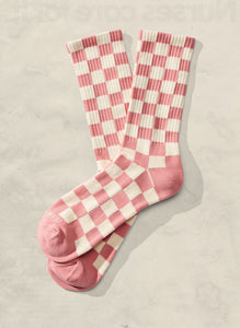 Checkerboard Socks - dune