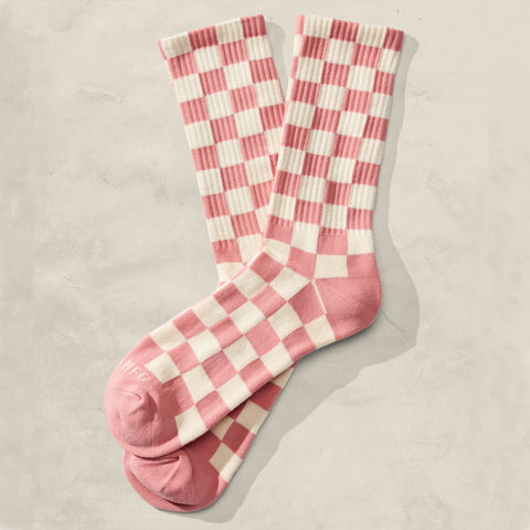 Checkerboard Socks - blush