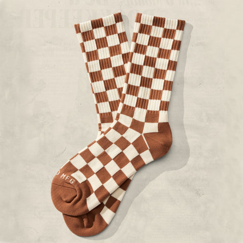 Checkerboard Socks - dune