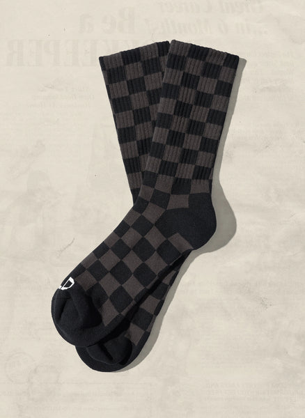 Tonal Checkered Socks - Black