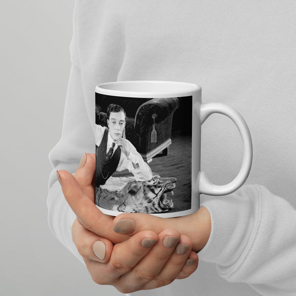 Buster Keaton White Mug