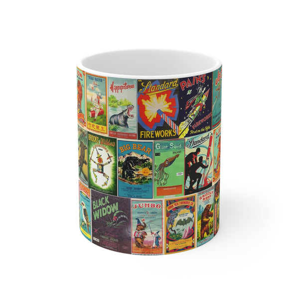 Vintage Fireworks Labels Coffee Mug