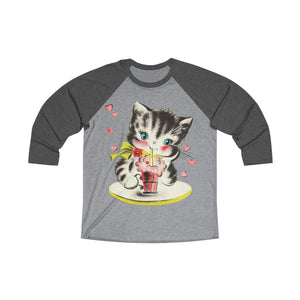 Soda Shop Kitten Unisex Raglan Tee