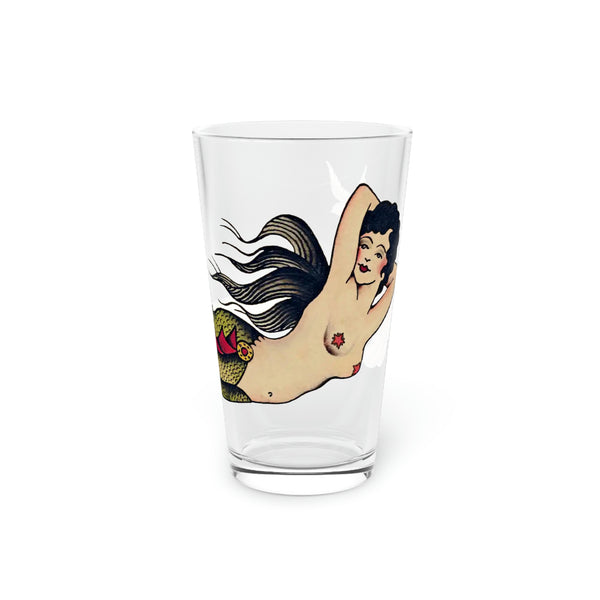 Mermaid Pint Glass. 16oz
