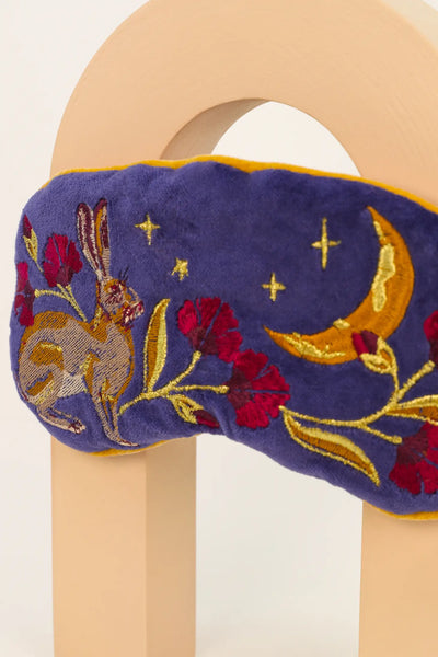 Lavender Velvet Eyemask Hare at Midnight