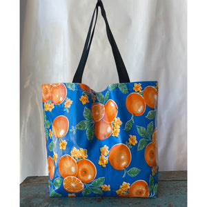 Oranges in Blue Tote - Large