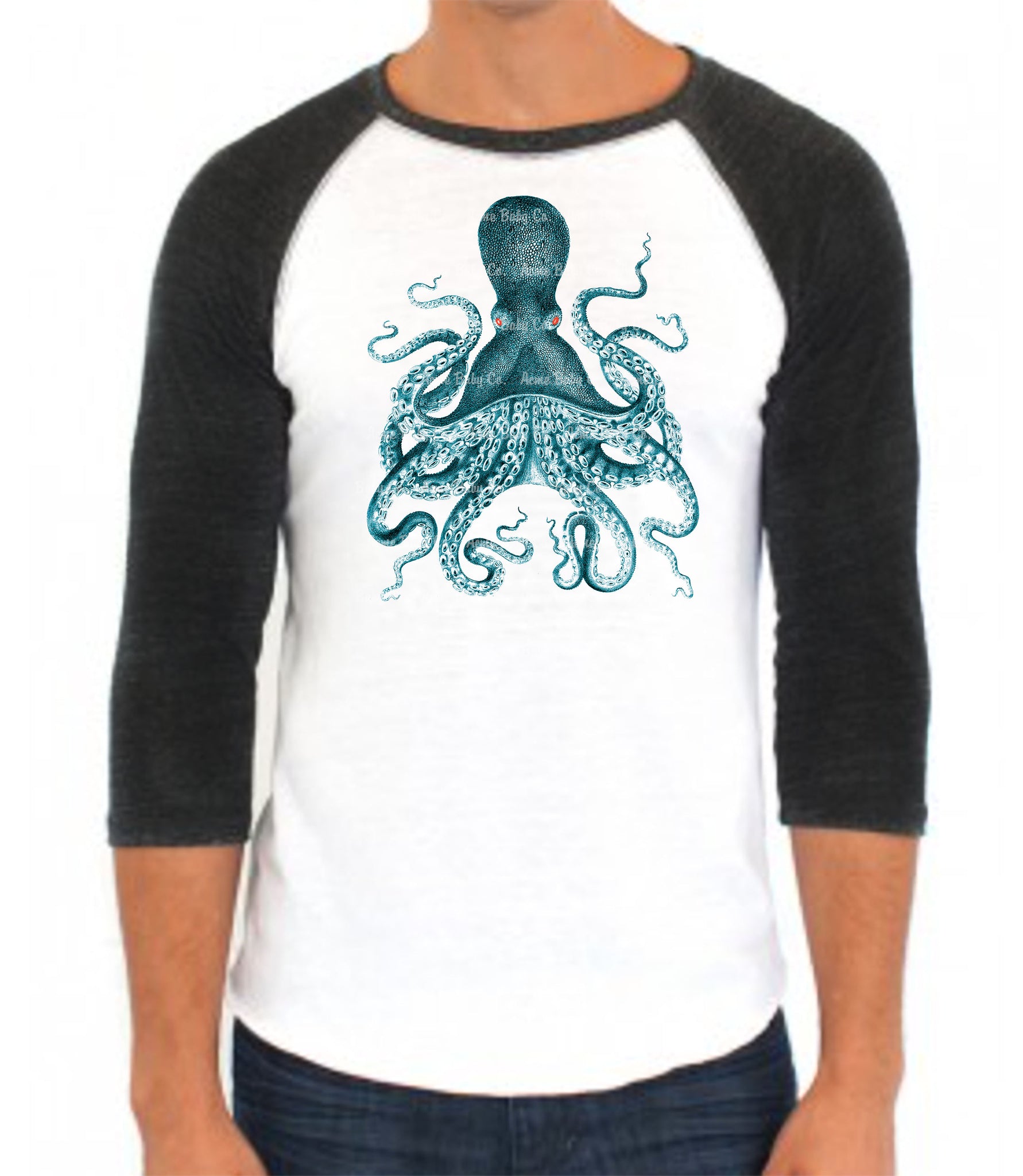 Release the Kraken Octopus Baseball Raglan