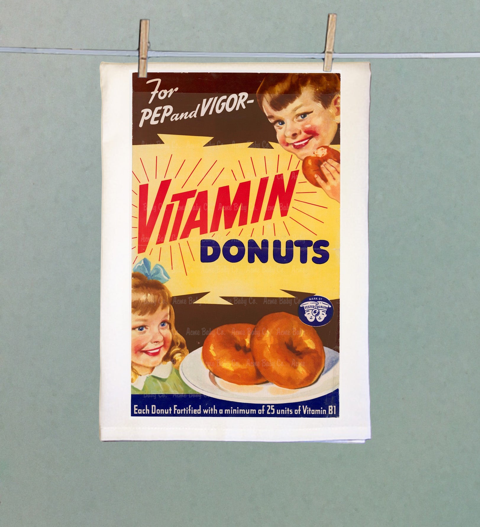 Vitamin Donuts Tea Towel