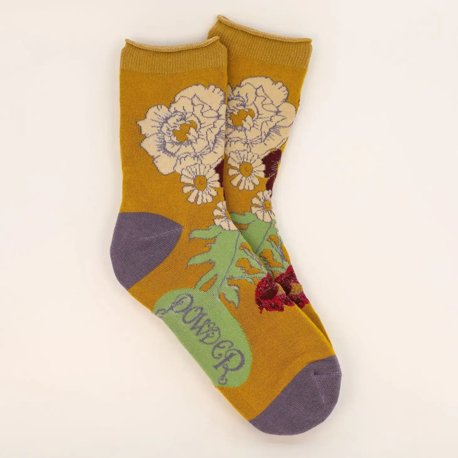 Wild Woodland Ankle Socks - Mustard