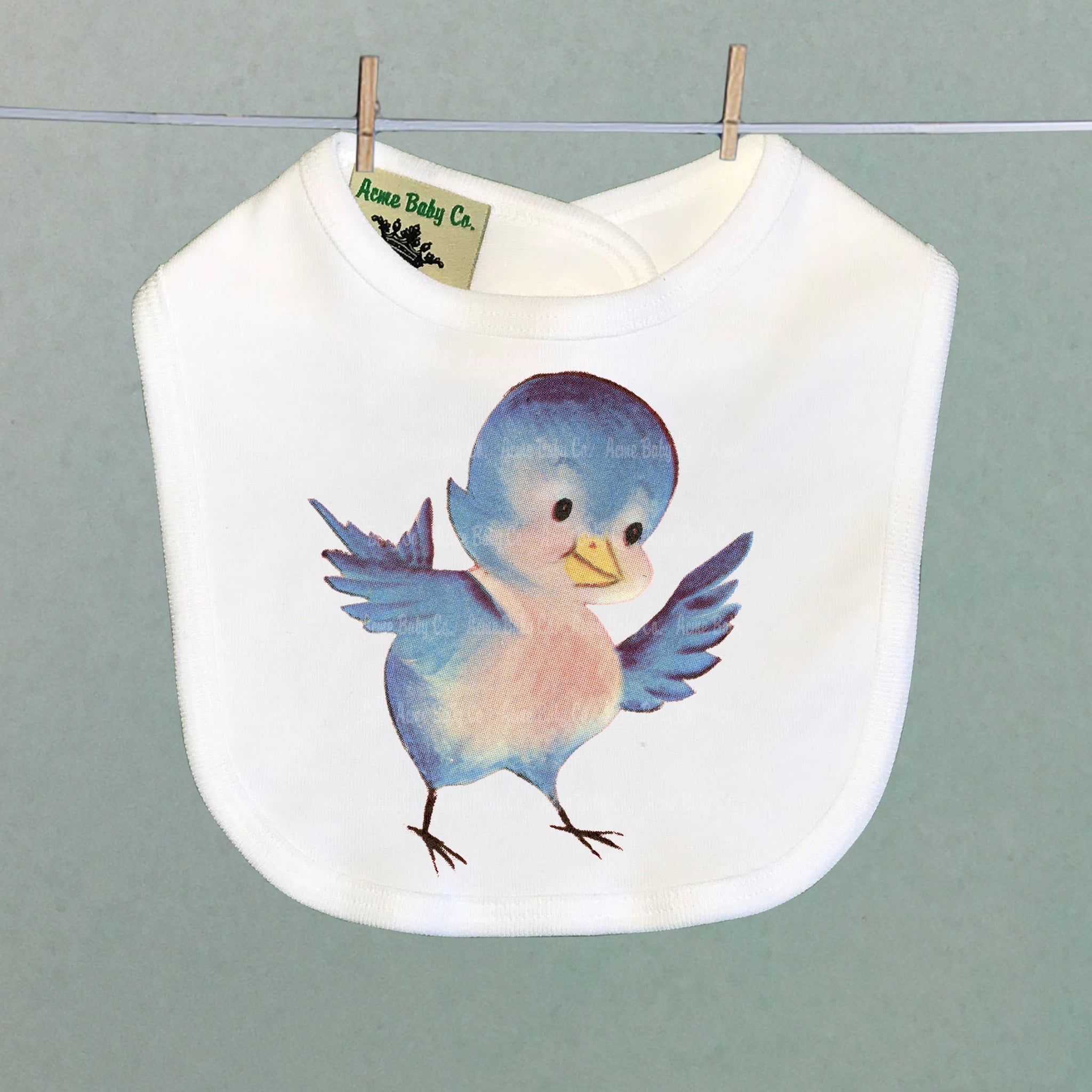 Cheerful Bluebird Organic Baby Bib
