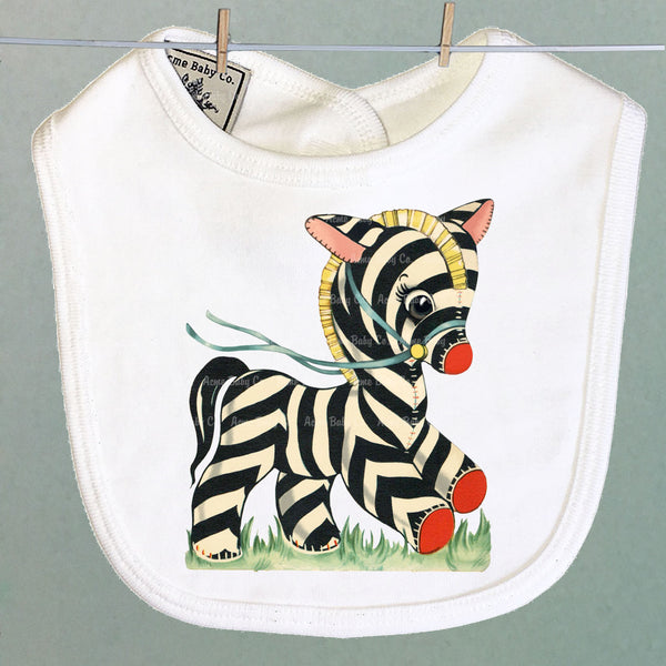 Kitschy Cute Zebra Organic Baby Bib