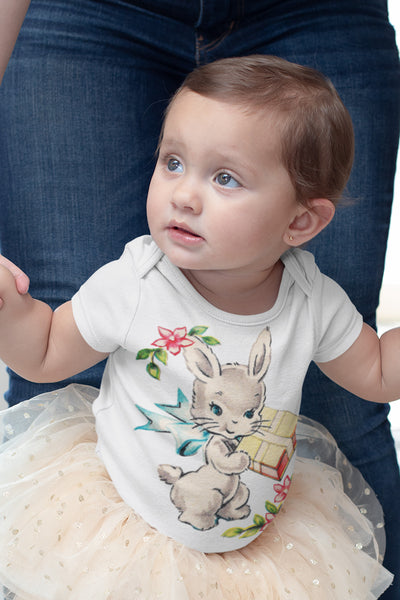 Bunny with Gift One Piece Baby Bodysuit
