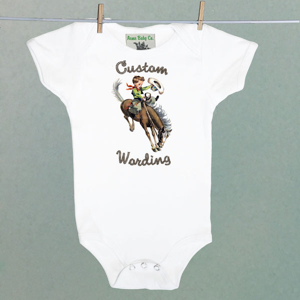 Custom Wording Buckaroo Organic One Piece Baby Bodysuit