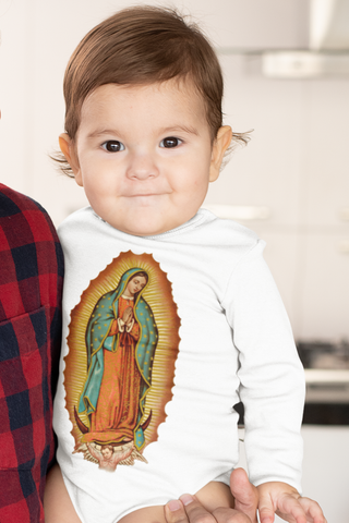 Virgin de Guadalupe One Piece Baby Bodysuit