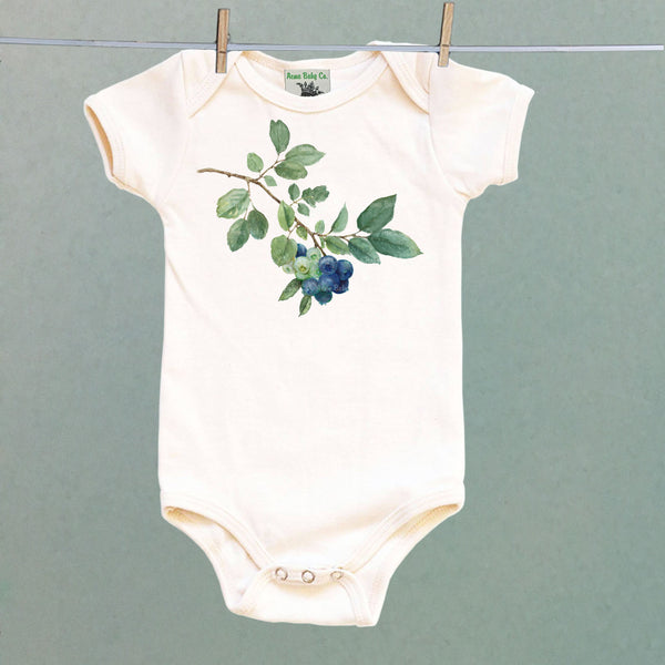 Blueberries Organic One Piece Baby Bodysuit