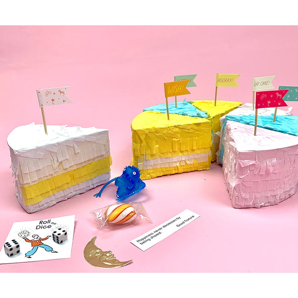 Cake Piñata - Happy Birthday Pastel with 7 Slices