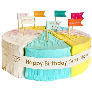Cake Piñata - Happy Birthday Pastel with 7 Slices