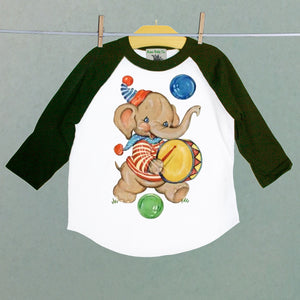Circus Elephant Raglan Shirt