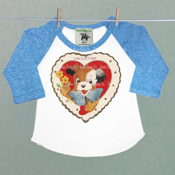 Puppy in Heart Valentine Raglan Shirt