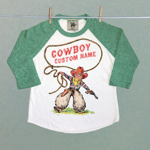 Personalized Cowboy Roper Children's Raglan Shirt