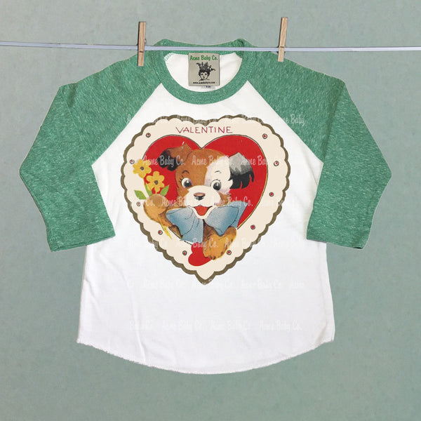 Puppy in Heart Valentine Raglan Shirt