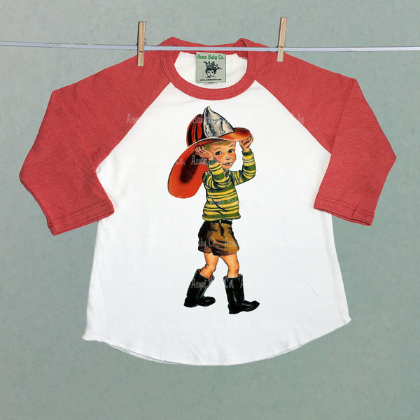Fireman Children's Baseball Raglan Shirt