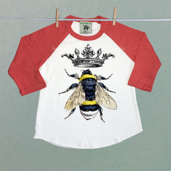 Queen Bee Children's Raglan Baseball Shirt