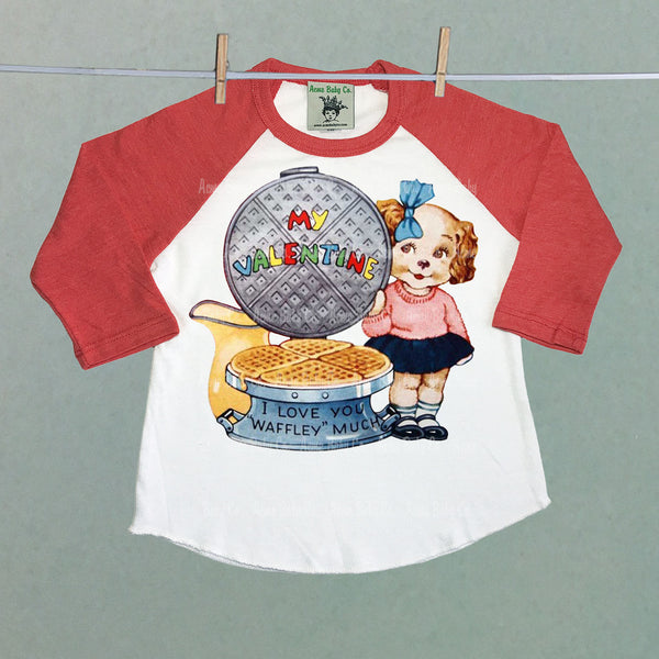 Puppy Dog and Waffles Valentine Raglan Shirt