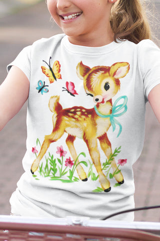 Deer and Butterflies Girl's Shirt